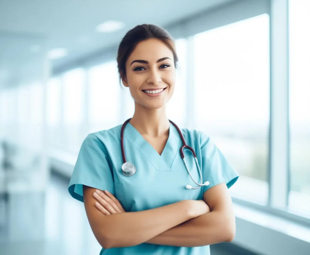 female-nurse-smiling-in-medical-uniform-radha-patel-np-reviews