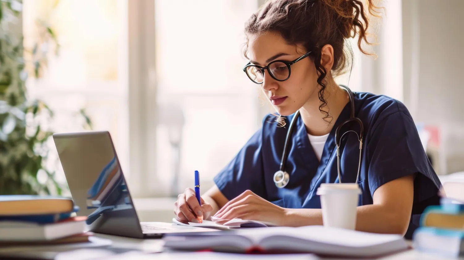 nurse-working-on-laptop-at-home-radha-patel-np-reviews