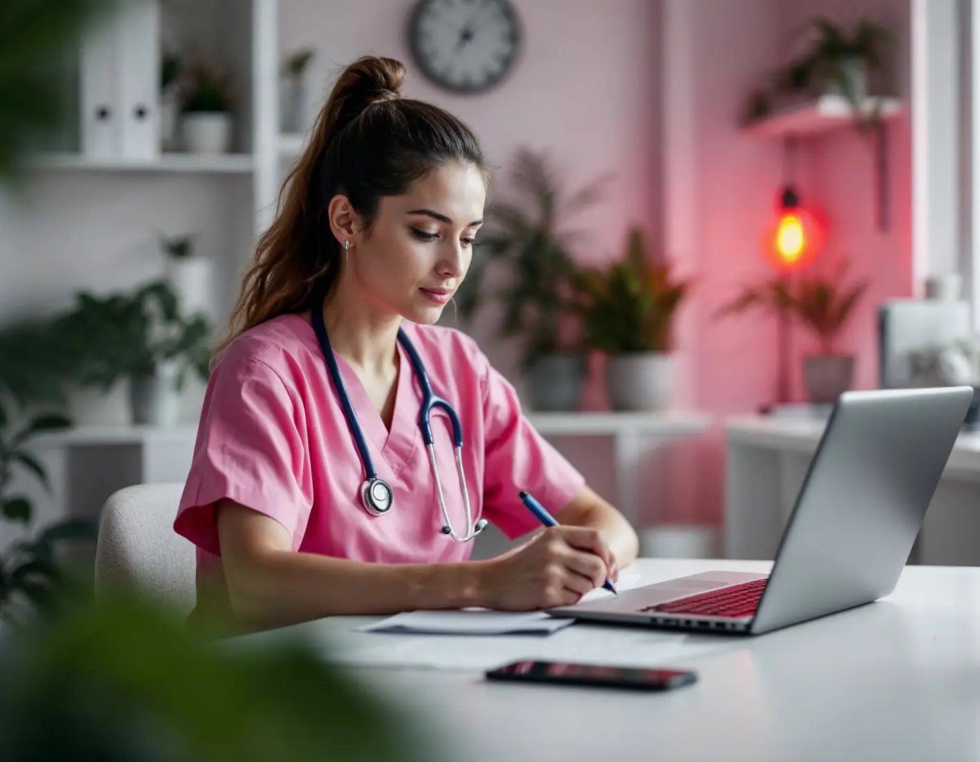 focused-nurse-working-on-laptop-radha-patel-np-reviews